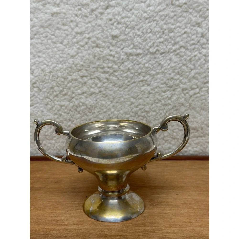 William Adams Towle VTG Silver Plated Loving Cup Footed Double Handle Trophy Cup